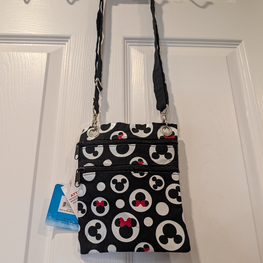 Disney Black and White Crossbody Bag with Red Details